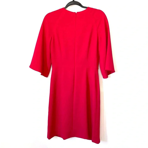 Tahari Ponte Knit Faux Wrap Knot Tie Front Sheath Dress Raspberry Pink Size 4 - Picture 8 of 8